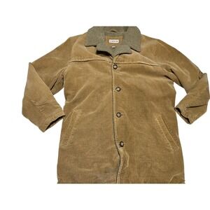 BKE 67 Tan Corduroy Coat Sherpa Collar Button Front Jacket Men's Size L‎